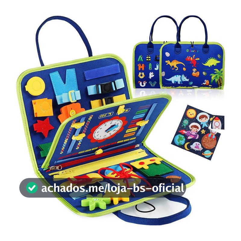 Maleta Livro Atividade Coordenação Sensorial Montessori Infantil Bebe