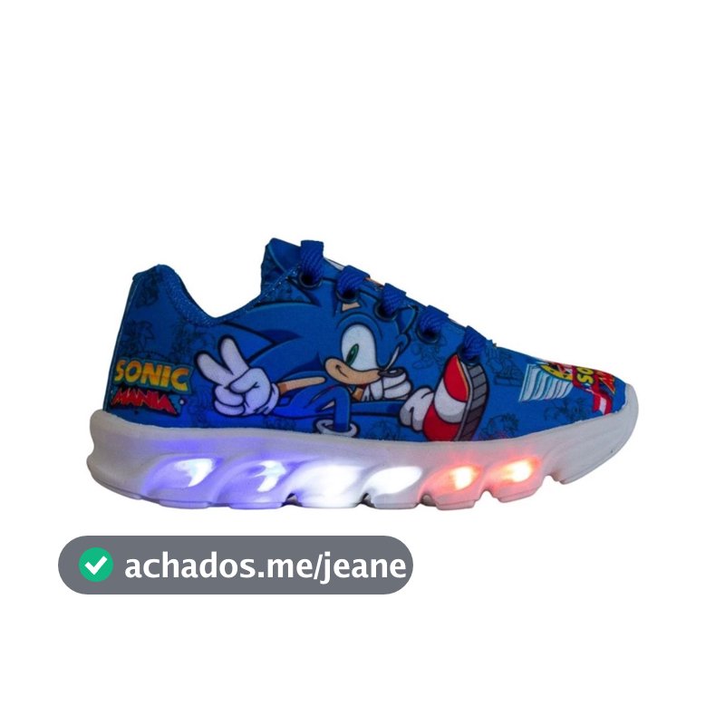 Tênis Infantil De Led Casual Meninos Sonic Royal Luzinha