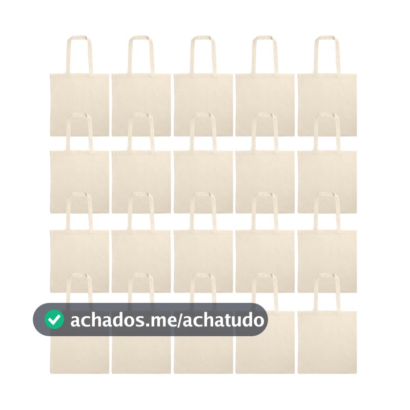 Kit 20 Ecobag Bolsa Sacolas Lisa Sustentável Algodão Lisa 37 x 41 cm Pronta Entrega