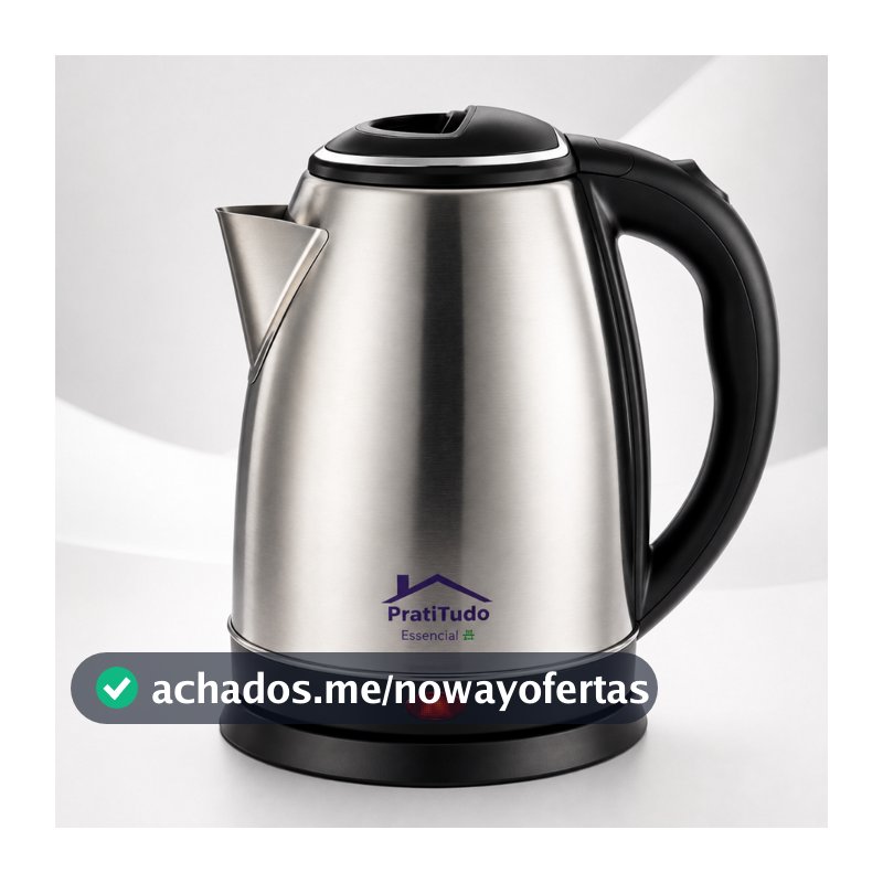 Chaleira Elétrica Inox 1,8L 1000W ou 1200W Desligamento Automático - Bule Jarra Cafeteira Elétrica Aquece Água Rápido