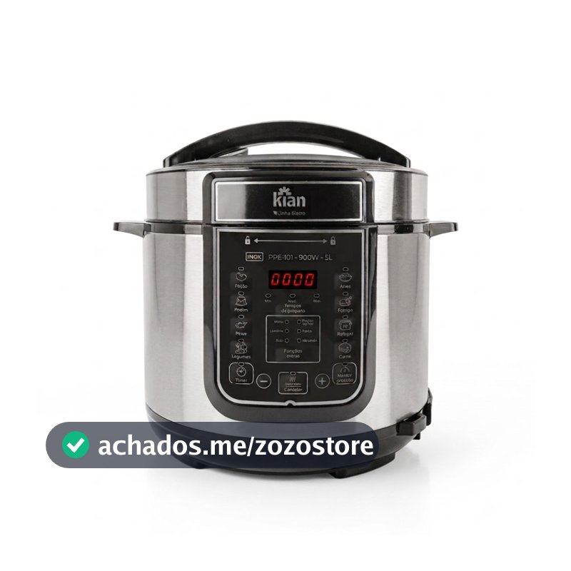 Panela de Pressão Elétrica 5L Kian PPE-101 – 900W Timer Ajustável Controle de Temperatura Cuba Antiaderente