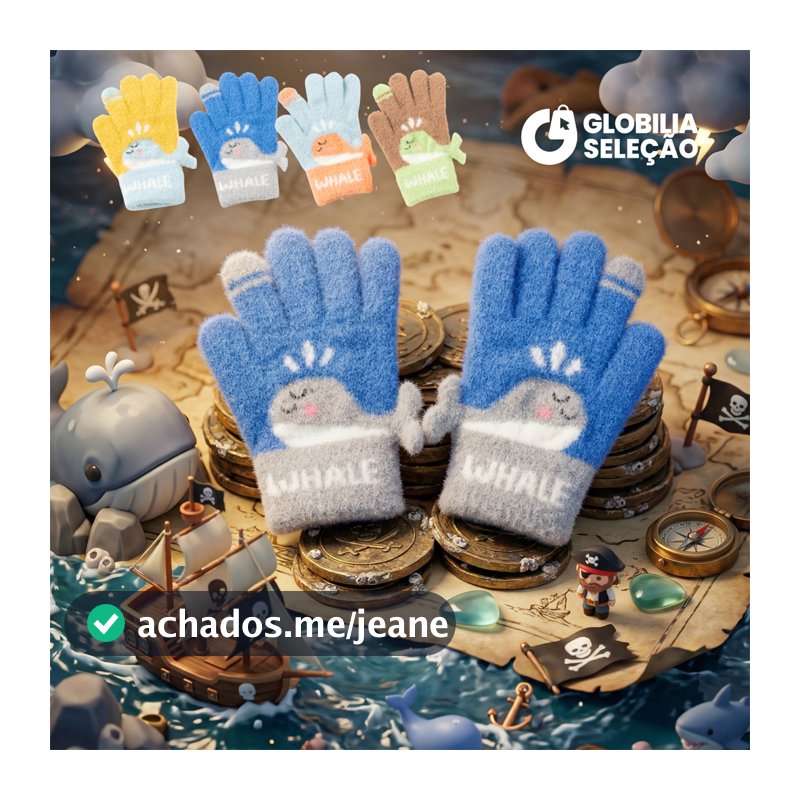 Luvas Infantil Inverno de Lã Térmica Infantil Tricô Menino Menina FYX0026BAL