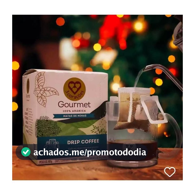 Kit 10/5 Unidades Sachês Drip Coffee Café 3 corações Gourmet Matas de Minas/ Tradicional