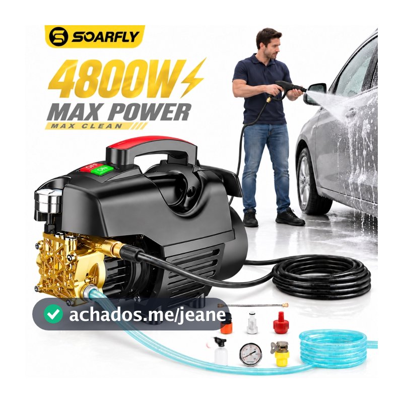 SOARFLY Lavadora Alta Pressão 4800W Máquina de Lavar Carro Lava Jato de Alta Pressão