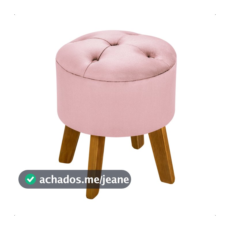 Puff redondo decorativo de madeira resistente de luxo