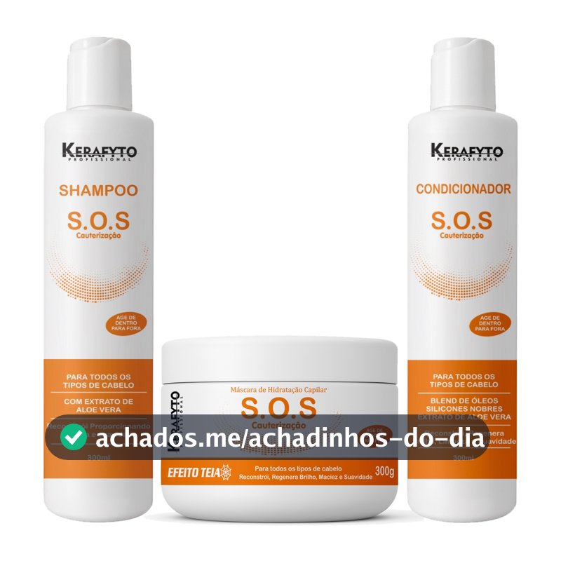 ✨ Kit SOS Cauterização Kerafyto Profissional - Reconstrução para cabelos quimicamente tratados