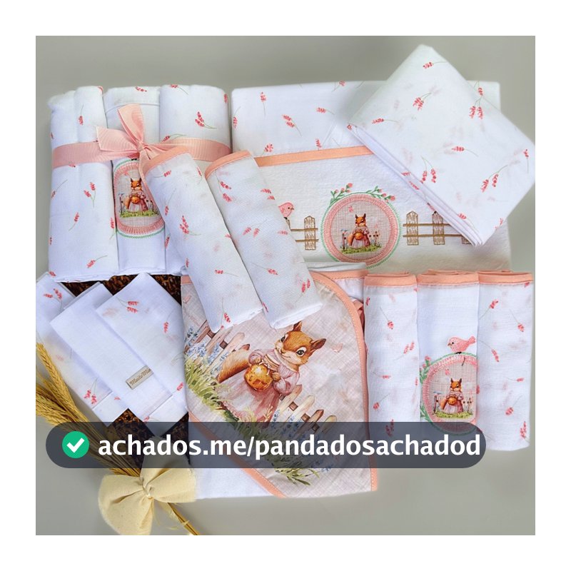 Kit 14 Peças Menina Menino Premium Bordado Presente Cores Neutras Personagens