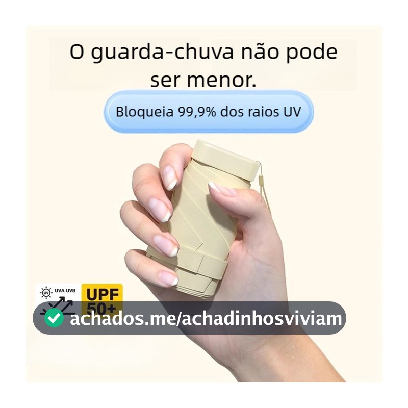 Mini Guarda Chuva Cápsula Portátil 6-Bone UPF50+ Praia MDL01