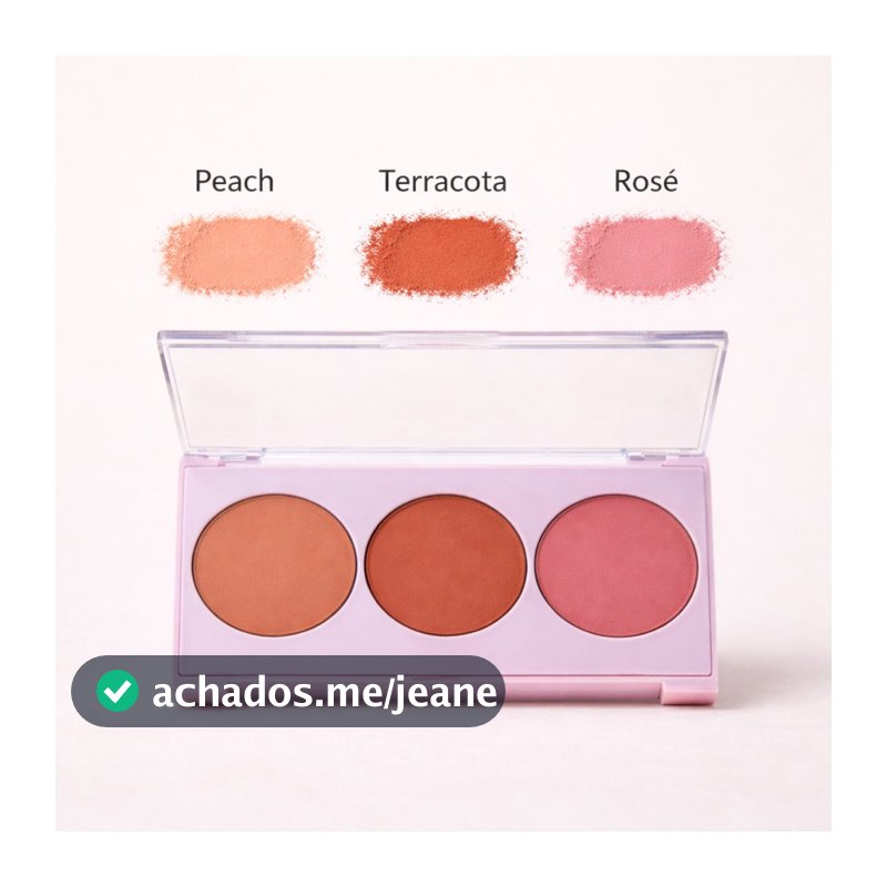 Paleta Trio de Blush Compacto Tropical Skin Maquiagem Dapop