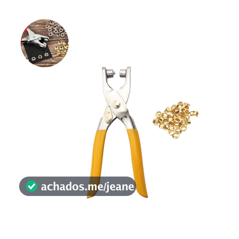 Alicate Aplicador Para Colocar Ilhos Manual + 100 Ilhoses