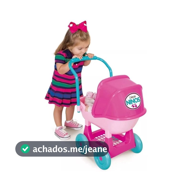 Carrinho de Boneca Coleção Ninos Para Passeio Meninas - Cotiplas