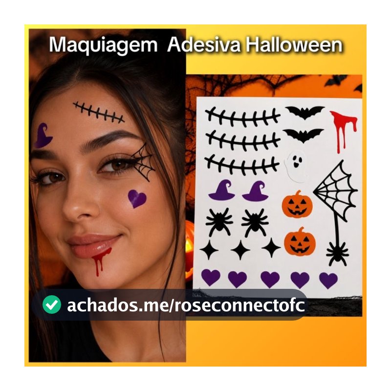 Maquiagem Adesivo Halloween Adulto e Infantil