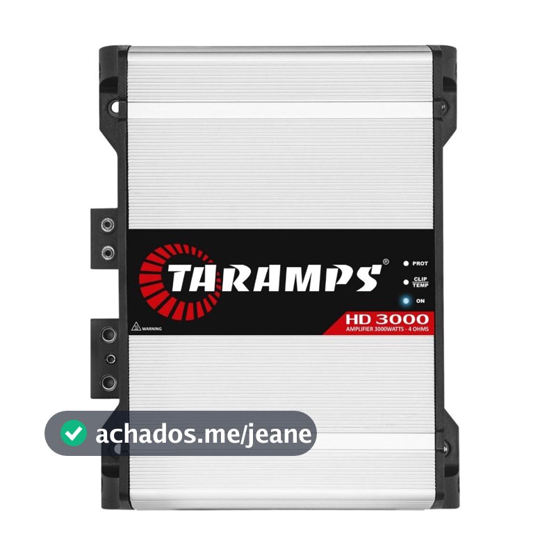 Modulo Amplificador Taramps Hd3000 4 Ohms 3000W RMS Potencia Grave Para Carro Som Forte Automotivo