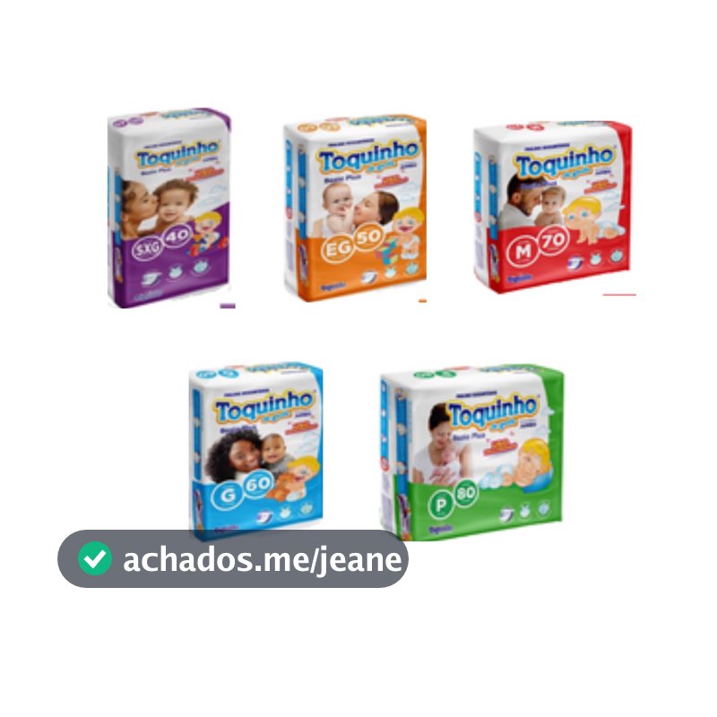 Fralda Toquinho de Gente Basic Plus Jumbo P M G EG SXG - Econômica