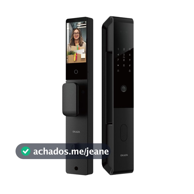 Fechadura Digital WiFi 9 em 1 Bateria Recarregável Com 3d Facial Câmera App Tuya Ekaza