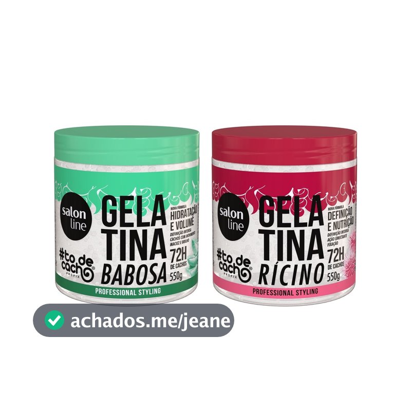 Kit Gelatina Babosa + Gelatina Óleo de Rícino #todecacho Salon Line