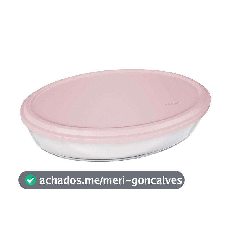 Assadeira Nadir Marinex em Vidro Oval com Tampa 1,6L - Item Sortido