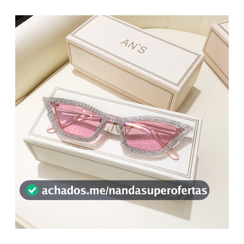 Óculos de sol estilo gato com strass da New New, fashion e feitos à mão, tendência no Instagram.