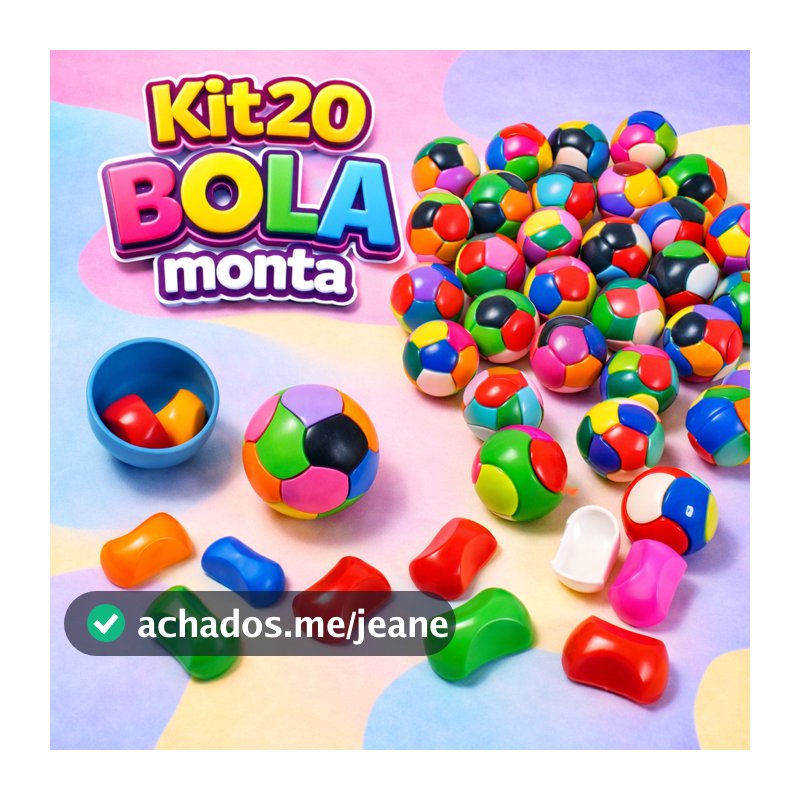 Kit 20 Bolinha Quebra Cabeça Monta e Desmonta Kit Festa Lembrancinha Educativo Brinquedo Infantil