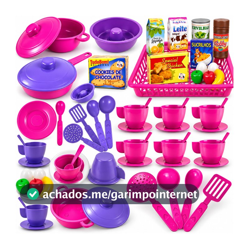 Kit Cozinha Brinquedo Infantil 38 pçs Faz de Conta Panelinhas Xícaras Comidinhas Menina