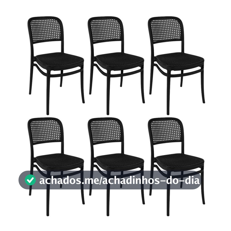 Kit 6 Cadeiras de Jantar Roma para Sala e Cozinha