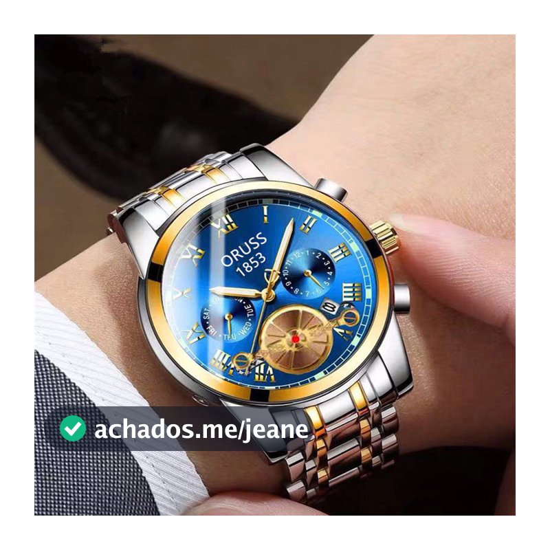 Relógio ORUSS XF Masculino - Aço Inoxidável, Automático, 30m À Prova d'Água