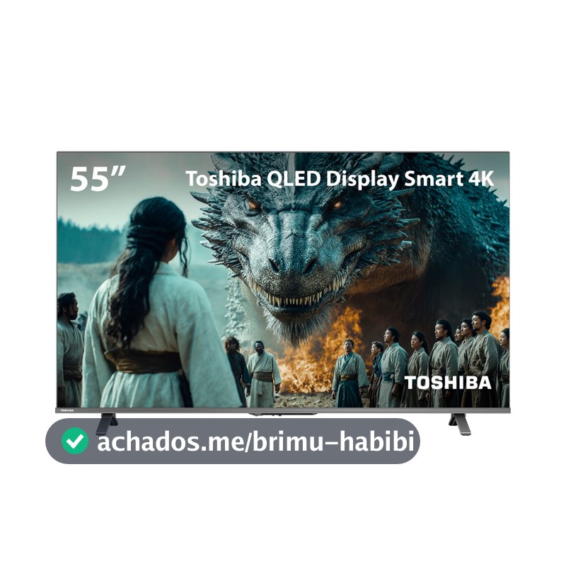 Smart TV QLED 55" 4K Toshiba Google TV 3 HDMI 2 USB Wi-Fi