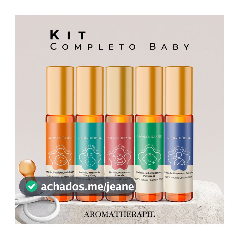 Kit 5 Aromaterapia Para Bebês Natural Blend Óleos Essenciais Aromathérapie - Kit Completo
