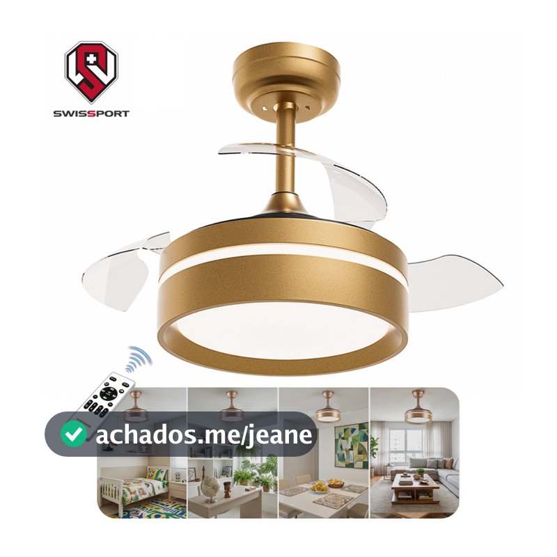 Swissport 71cm Ventilador De Teto Turbo Com Controle 127/220V Bivolt Silencioso