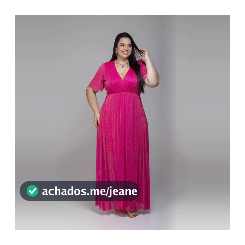 Vestido Festa Plus Size Manga Curta De Tule Transpassado G1 G2 G3