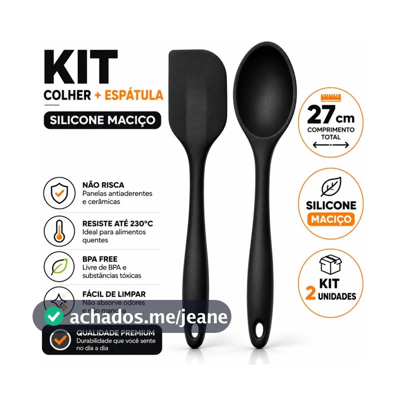 Utensílios Silicone Maciço Cozinha Antiaderente Colher Pão Duro