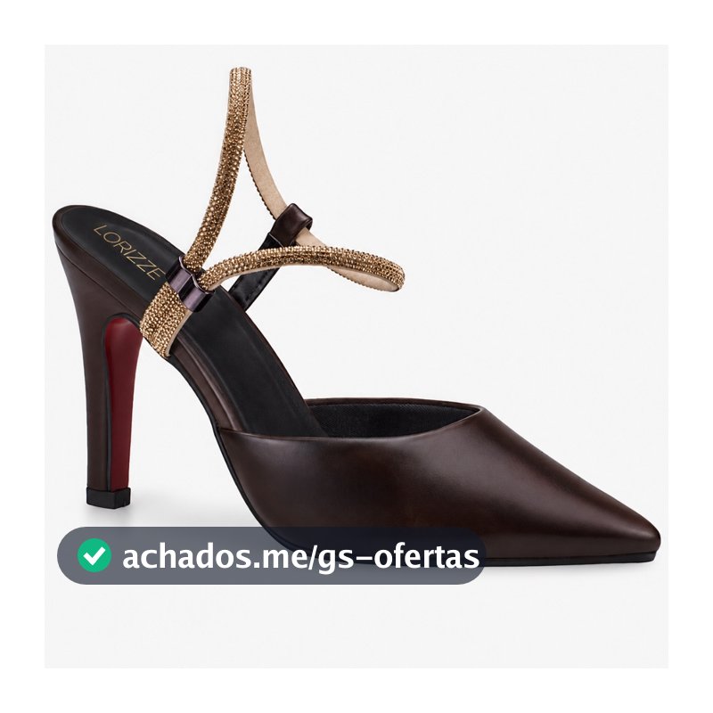 Sapato Feminino Scarpin Salto Alto Traseiro Aberto com Brilho Confortavel 4001