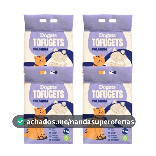 Areia Para Gato Tofu 2 kg Vegetal Higiênica Antiodor Areia Gato Premium Sanitária