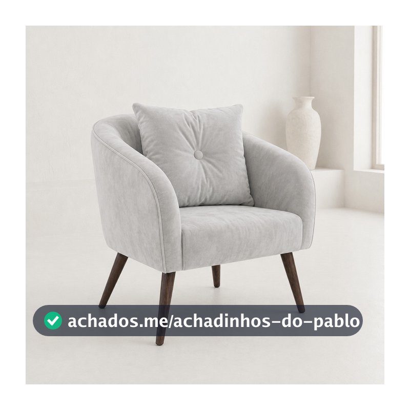 Poltrona Decorativa Luana Veludo Premium Cadeira Sala Quarto Luxo Direto da Fábrica