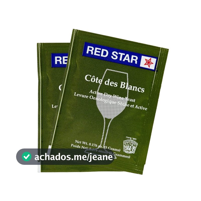Kit 2 Fermento Premier Côte des Blancs - Red Star - 5g - Levedura para Vinho, Espumante, Hidromel