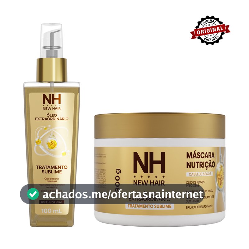 Óleo Extraordinário 100ml NEW HAIR + Máscara Extraordinário 300g NEW HAIR | Fio sedoso e protegido
