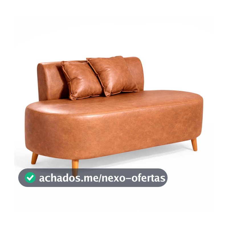 Sofa Organico Feijão Curvo De 1,15 Metro  Para Sala Closet Tecido Corino Com 02 Almofadas Visammer
