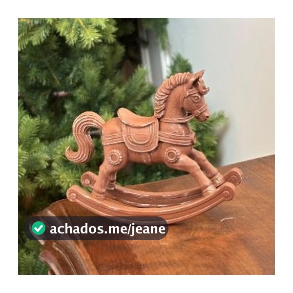Cavalo de Balanço Vintage Enfeite de Natal 3D – Pintado à Mão e Elegante! 🎠🎄✨