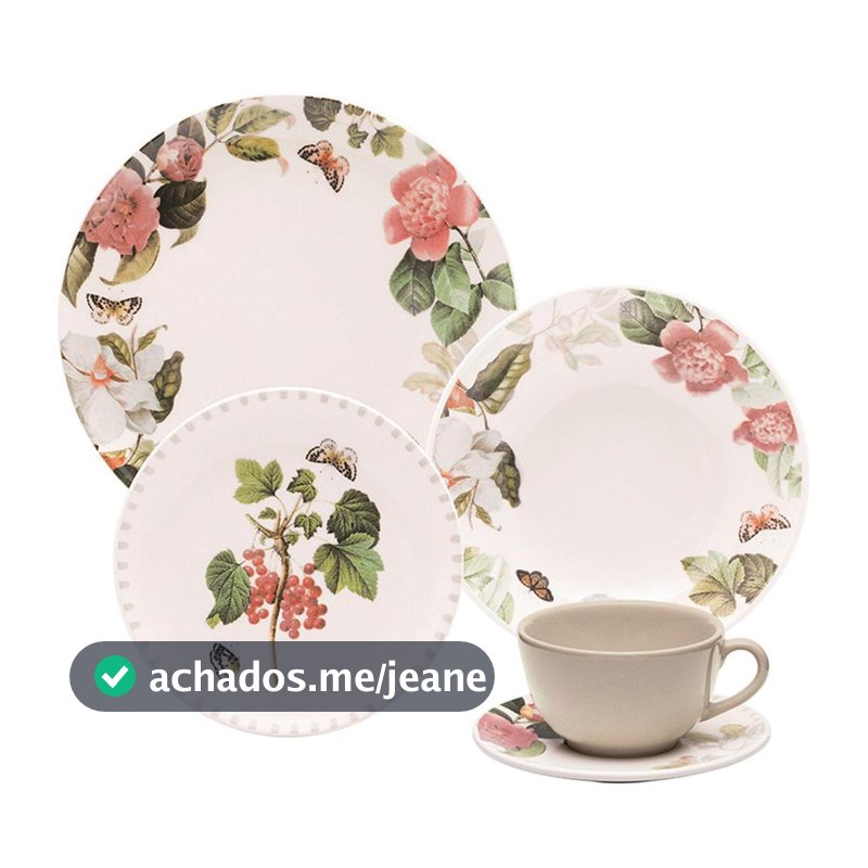 Aparelho De Jantar E Chá 20 Peças Garden Oxford