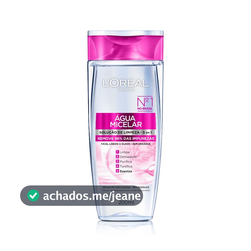 Água Micelar Loreal Paris Solução de Limpeza 5 em 1 - 200ml