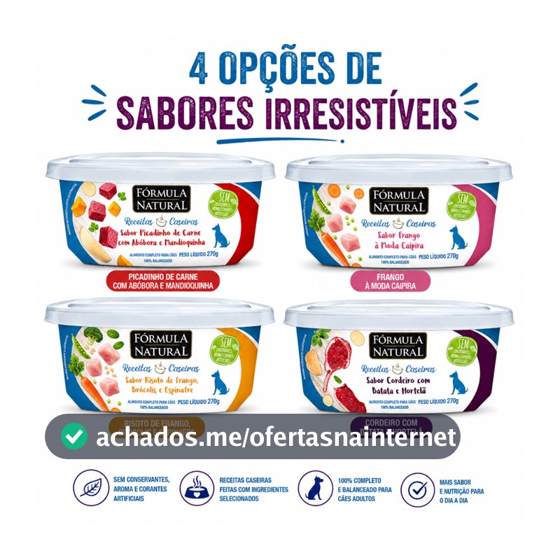 Fórmula Natural Receitas Caseiras 270g Alimento Completo