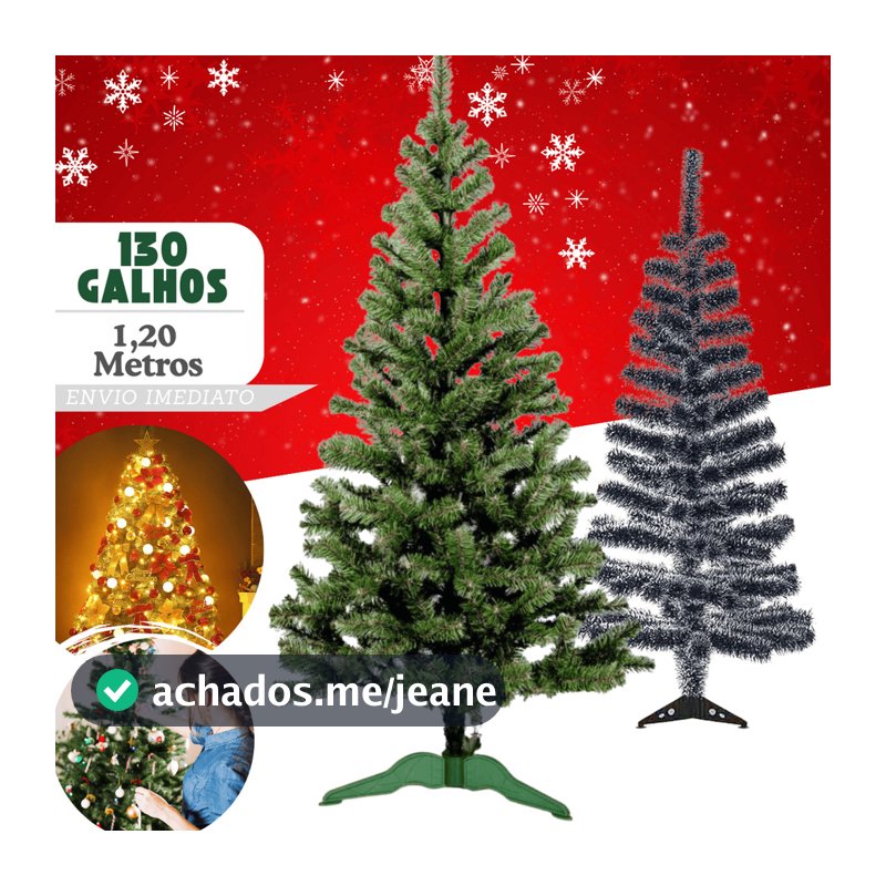 Árvore De Natal Pinheiro Verde Altura 1,20m C/144 Galhos Decoração Pinheiro Canadense