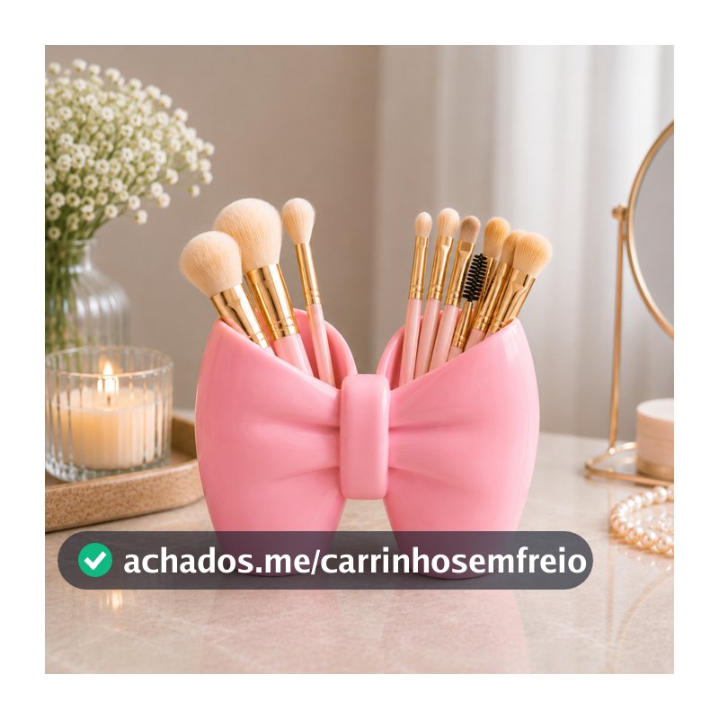 Porta Pincéis Maquiagem Organizador Multiuso Porta Canetas com Laço