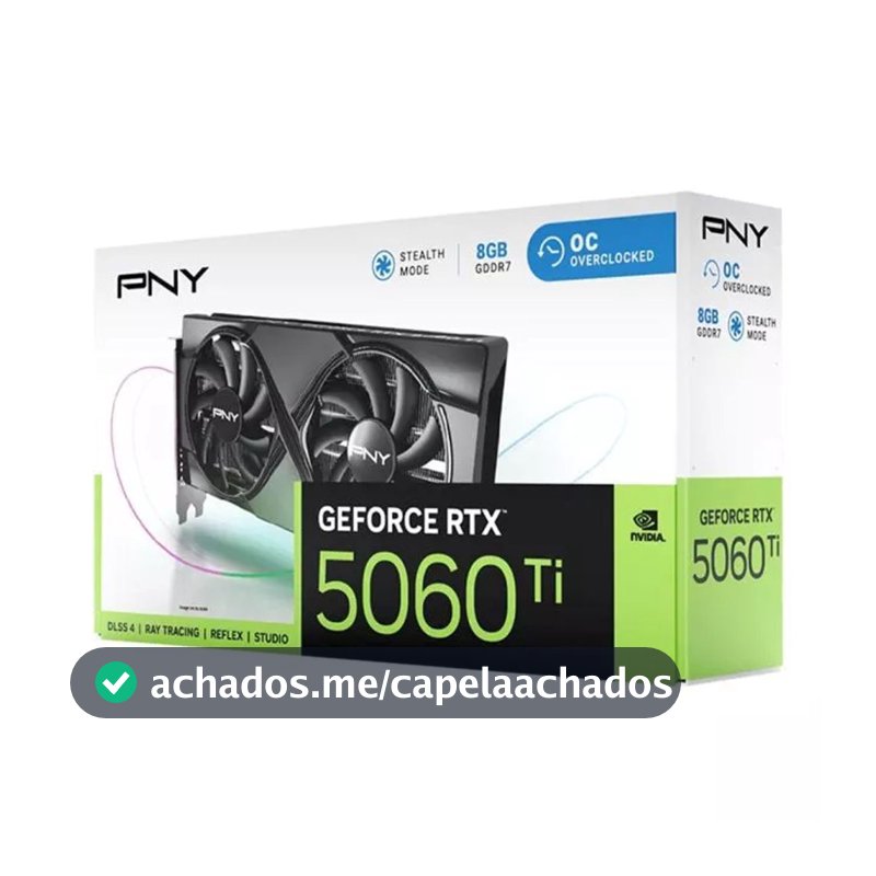 Placa de Video GeForce NVIDIA PNY RTX5060TI 8GB OC GDDR7 VCG5060T8DFXPB1-O
