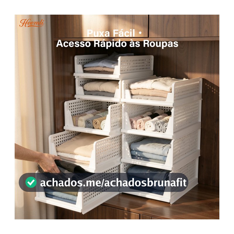 Heemli Organizador Deslizante para Fendas de Guarda-Roupa, Caixa Dobrável de Plástico Resistente