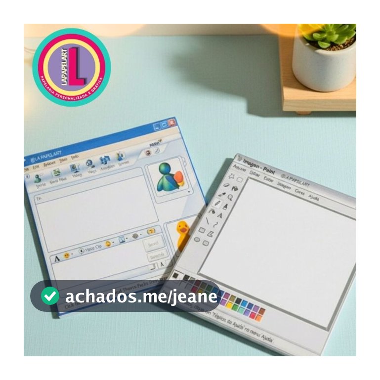 BLOCO DE NOTAS- Paint/MSN- Bloquinho de anotações Fofo- cute- Papelaria fofa