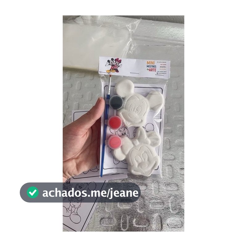 Kit pintura gesso Mickey e Minnie