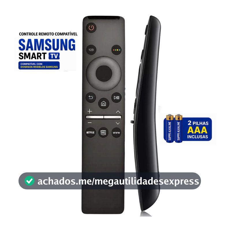 Controle Remoto Samsung Smart TV - Compatível com Vários Modelos Sansung