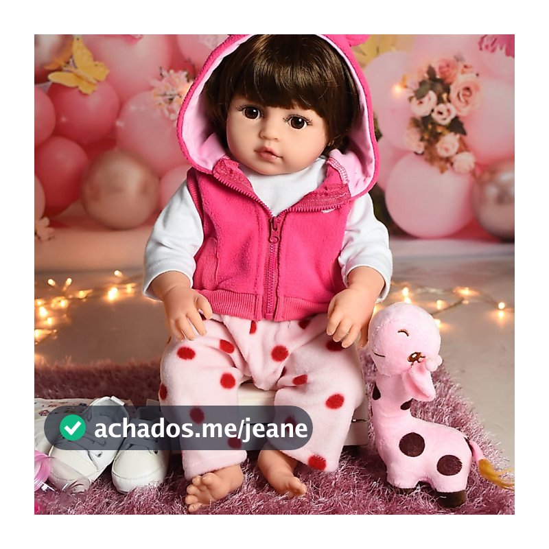 Bebê Reborn Girafinha Boneca 48cm Sweetie Reborn