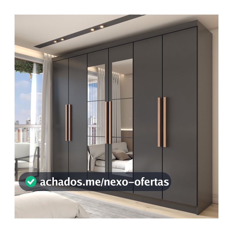 Guarda-Roupa Casal Odisseia 6 Portas 2 Gavetas com Espelho